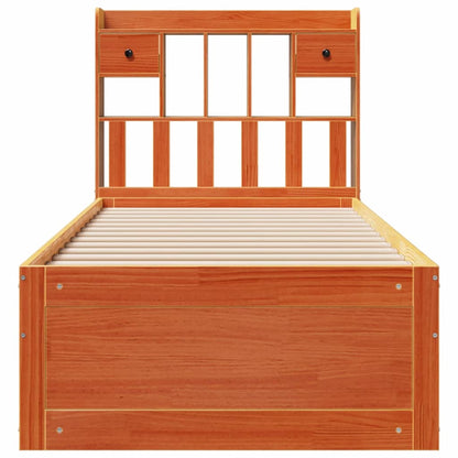 Bookcase Bed without Mattress Wax Brown 75x190 cm Small Single Solid Wood Pine