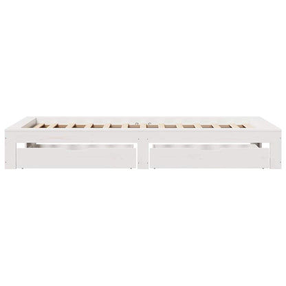 Bed Frame without Mattress White 100x200 cm Solid Wood Pine