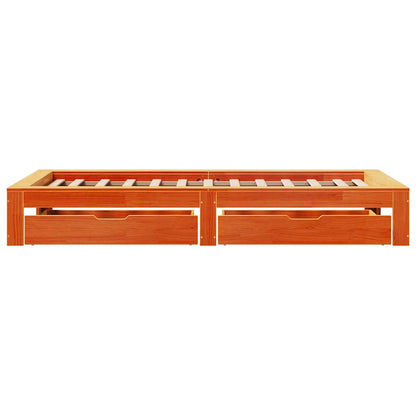 Bed Frame without Mattress Wax Brown 90x200 cm Solid Wood Pine