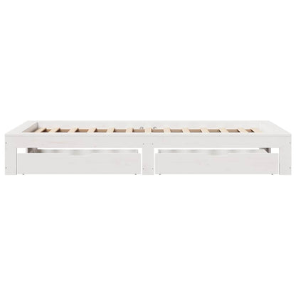 Bed Frame without Mattress White 90x190 cm Single Solid Wood Pine