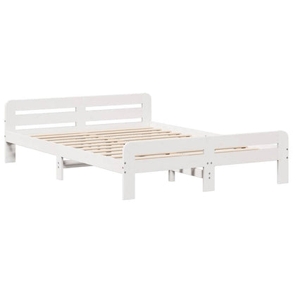 Bed Frame | White | Solid pinewood | King Size | Bed Frame | Rectangular