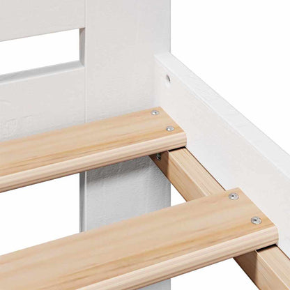 Bed Frame | White | Solid pinewood | King Size | Bed Frame | Rectangular