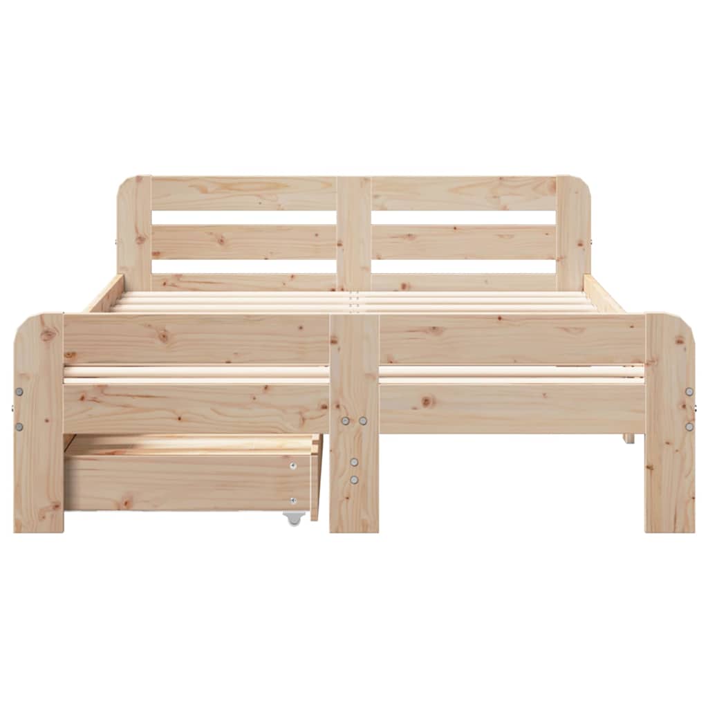 Bed Frame | Natural | Solid pinewood | Small Double | Bed Frame