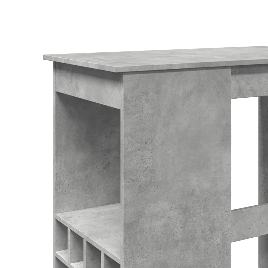 Bar Table with Racks Concrete Grey 90x47.5x103.5 cm Engineered Wood