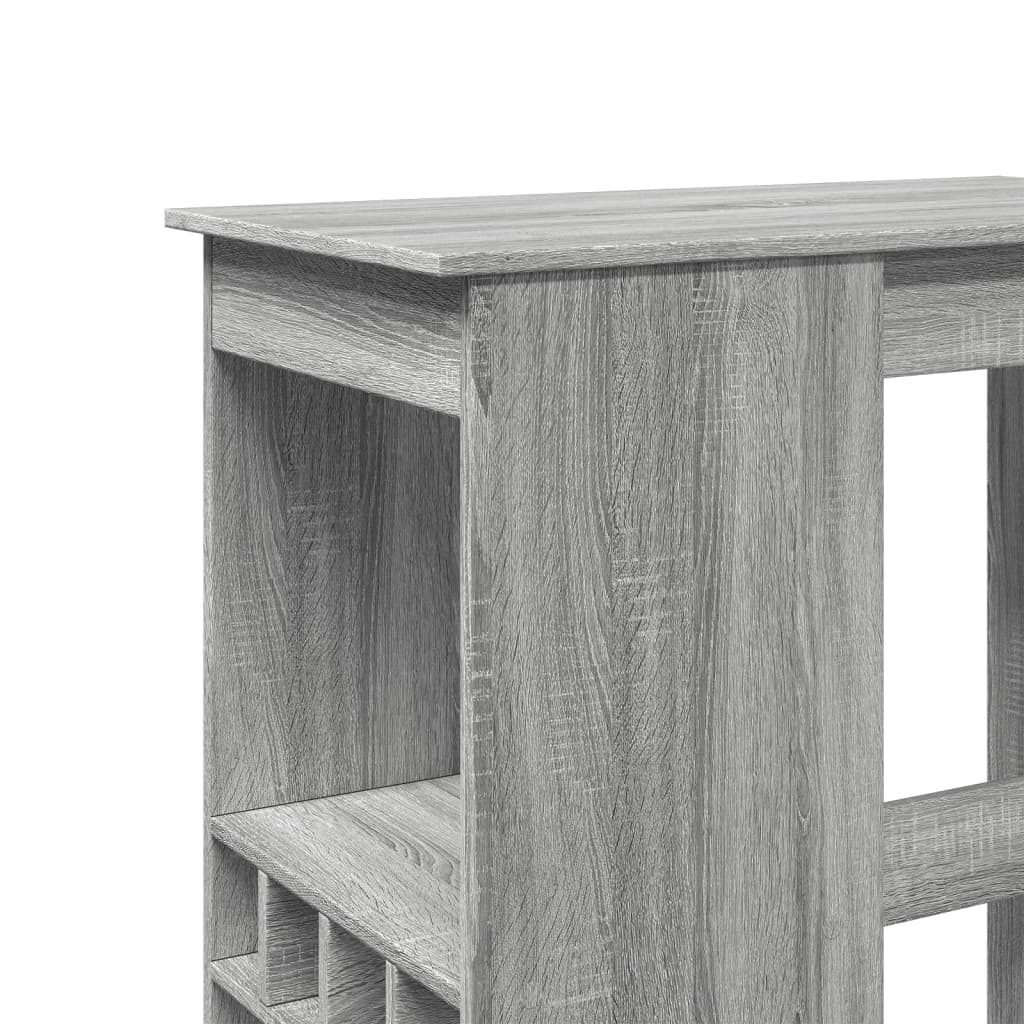 Bar Table with Racks Grey Sonoma 90x47.5x103.5 cm Engineered Wood