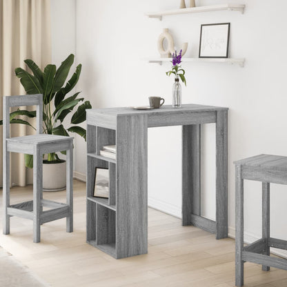 Bar Table with Racks Grey Sonoma 102x50x103.5 cm Engineered Wood