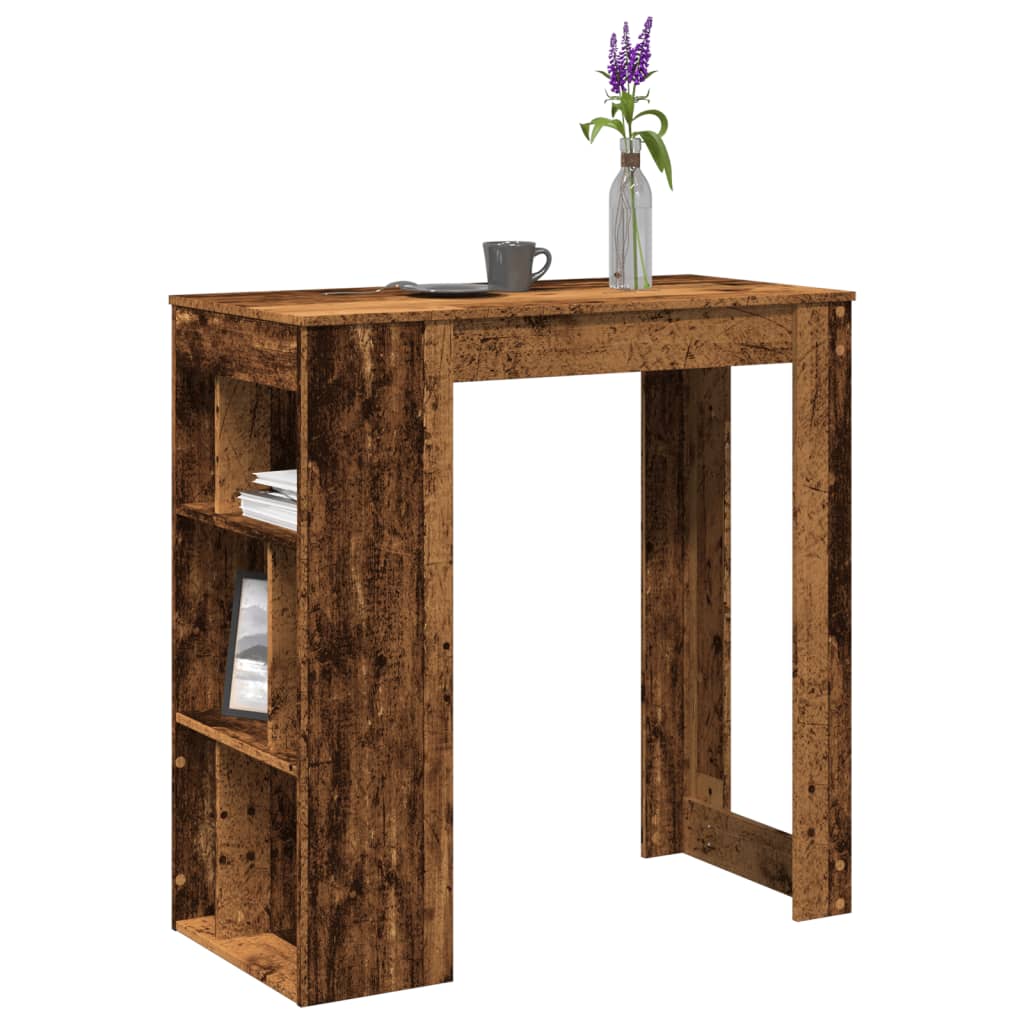 Bar Table with Racks Old Wood 102x50x103.5 cm Engineered Wood