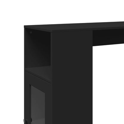 Bar Table with Racks Black 101x40x103.5 cm Engineered Wood