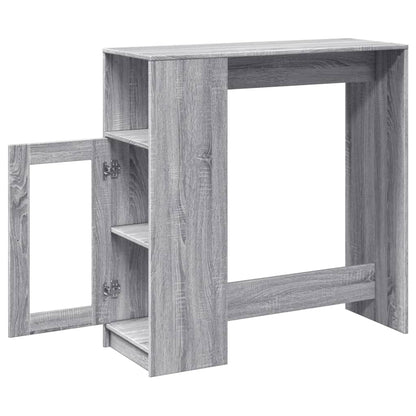 Bar Table with Racks Grey Sonoma 101x40x103.5 cm Engineered Wood