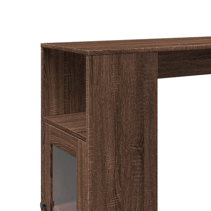 Bar Table with Racks Brown Oak 101x40x103.5 cm Engineered Wood