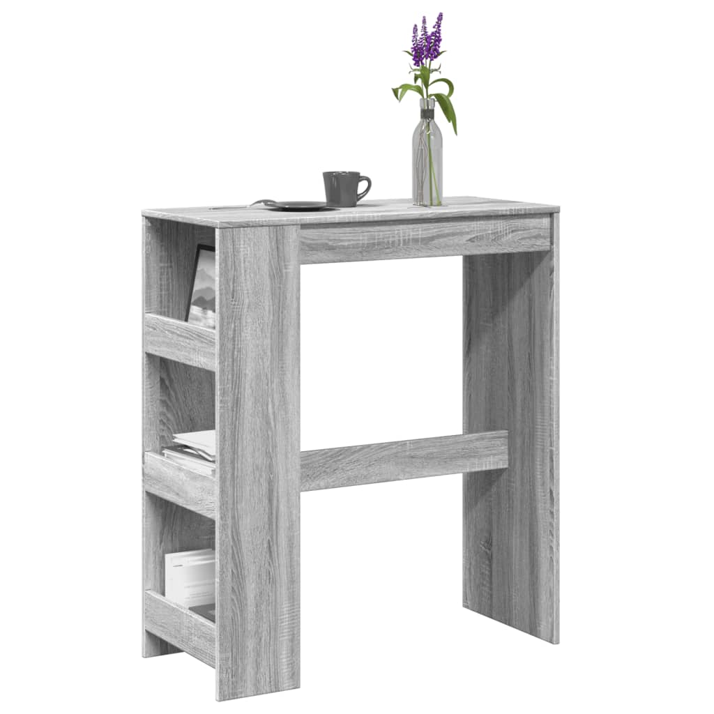 Bar Table with Racks Grey Sonoma 90x40x103.5 cm Engineered Wood