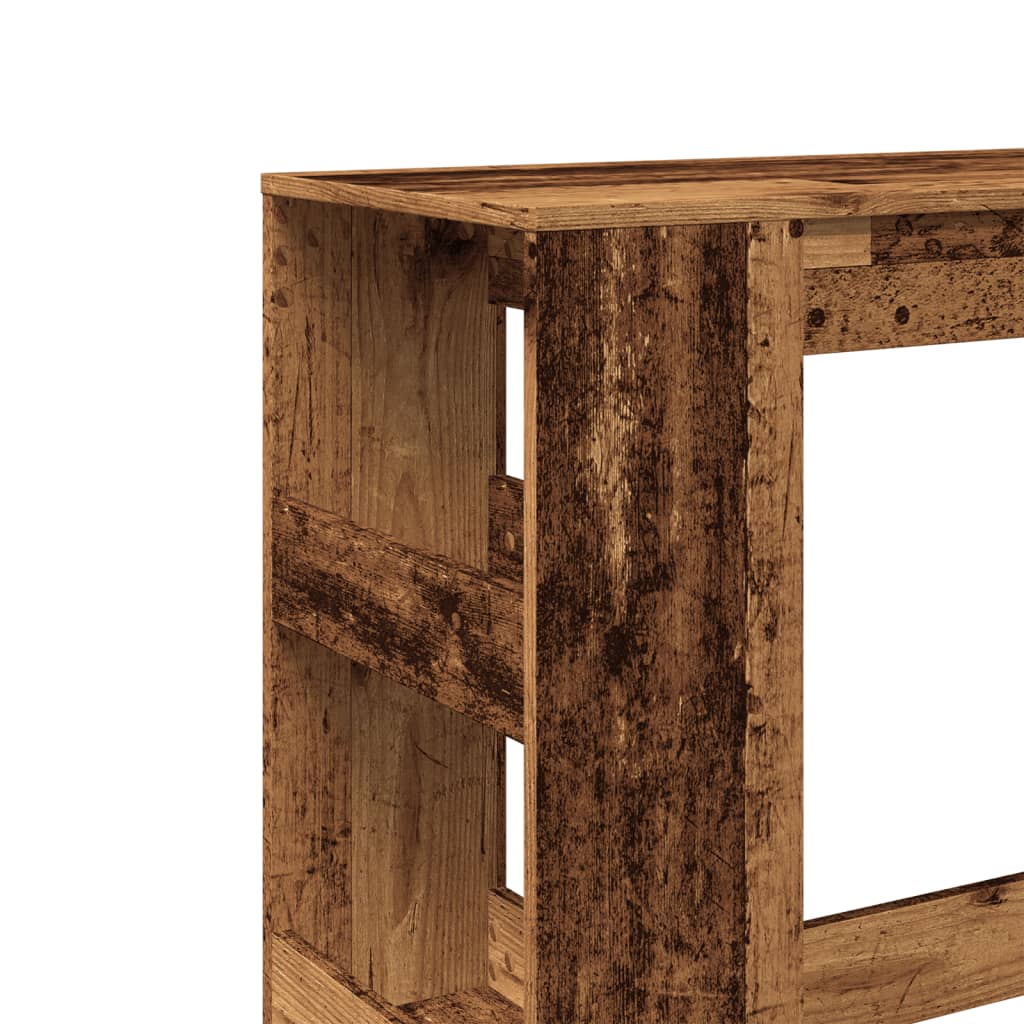 Bar Table with Racks Old Wood 90x40x103.5 cm Engineered Wood