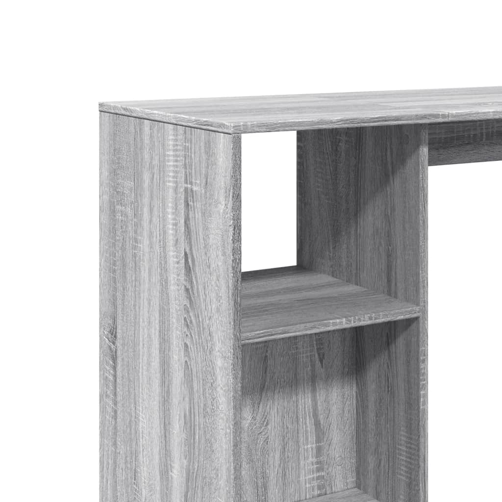 Bar Table with Shelf Grey Sonoma 124x46x103.5 cm Engineered Wood