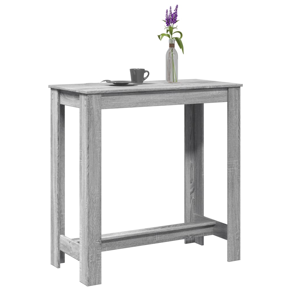 Bar Table Grey Sonoma 102x50x103.5 cm Engineered Wood