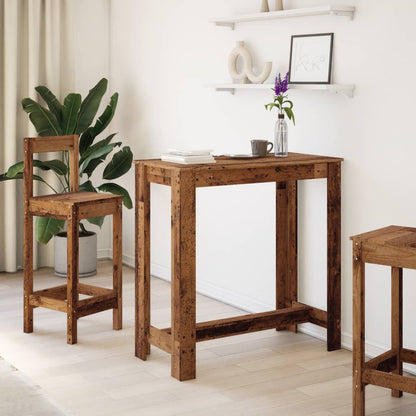 Bar Table Old Wood 102x50x103.5 cm Engineered Wood