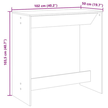 Bar Table Smoked Oak 102x50x103.5 cm Engineered Wood