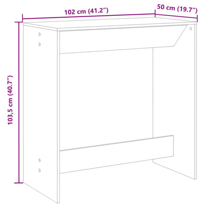 Bar Table Brown Oak 102x50x103.5 cm Engineered Wood