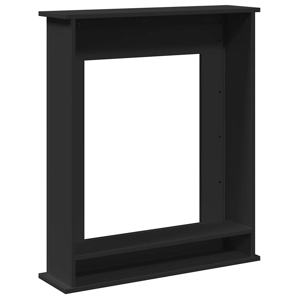 Fireplace Surround Black 75x20x87.5 cm Engineered Wood