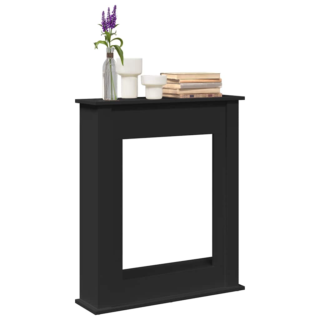 Fireplace Surround Black 75x20x87.5 cm Engineered Wood