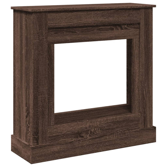 Fireplace Surround Brown Oak 90x30x90 cm Engineered Wood
