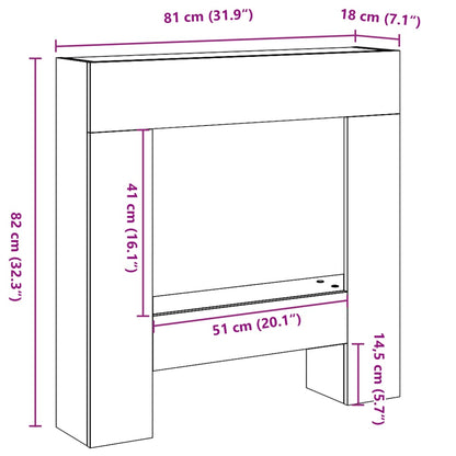 Fireplace Surround White 81x18x82 cm Engineered Wood