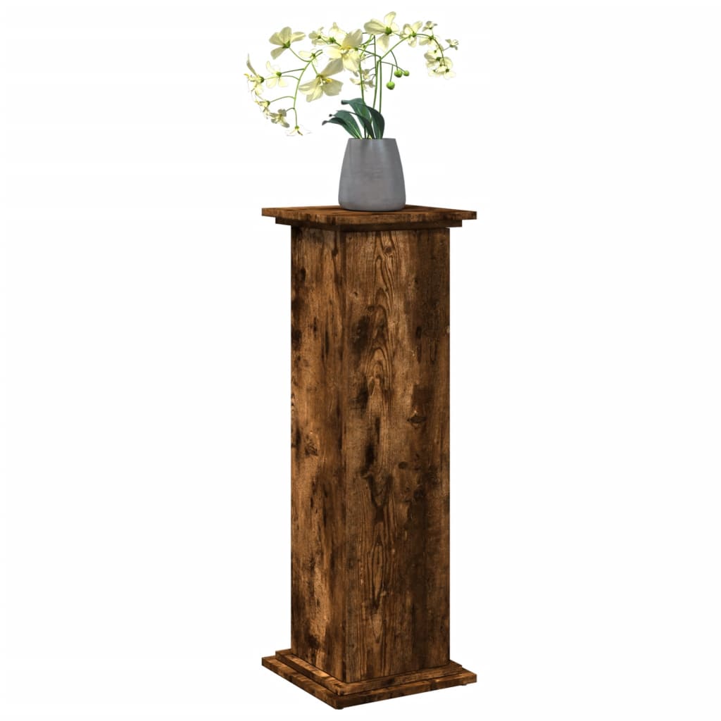Display Stand with Storage Smoked Oak 31x30x90 cm Engineered Wood