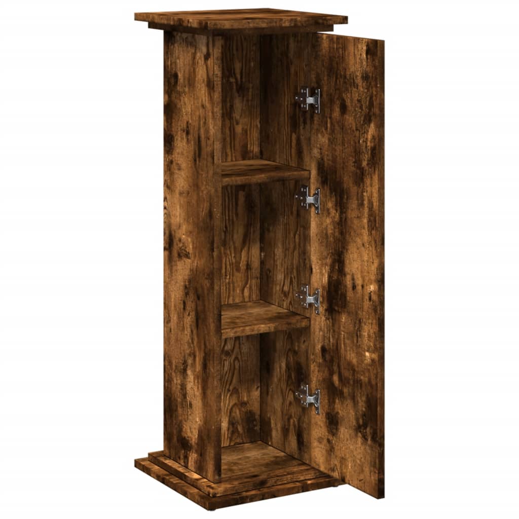 Display Stand with Storage Smoked Oak 31x30x90 cm Engineered Wood
