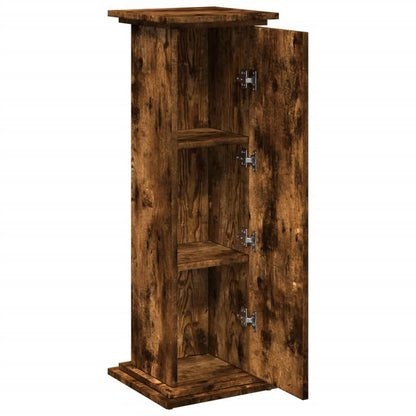 Display Stand with Storage Smoked Oak 31x30x90 cm Engineered Wood
