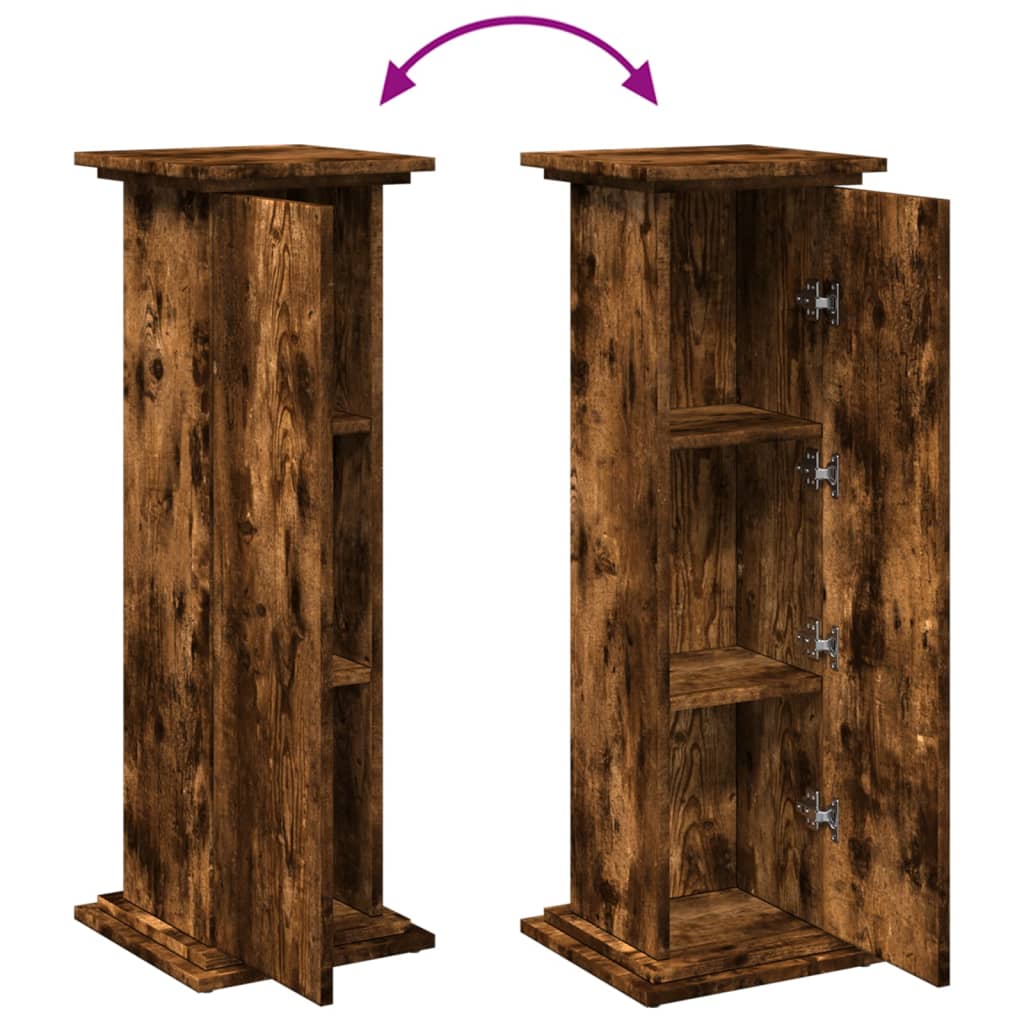 Display Stand with Storage Smoked Oak 31x30x90 cm Engineered Wood