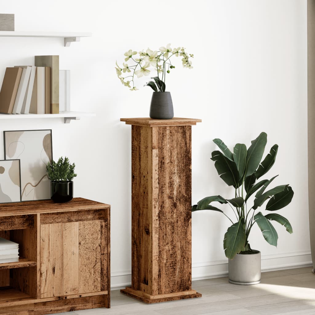 Display Stand with Storage Old Wood 31x30x90 cm Engineered Wood