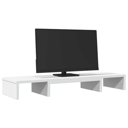 Monitor Stand Riser Adjustable White 80x24x10.5 cm Engineered Wood