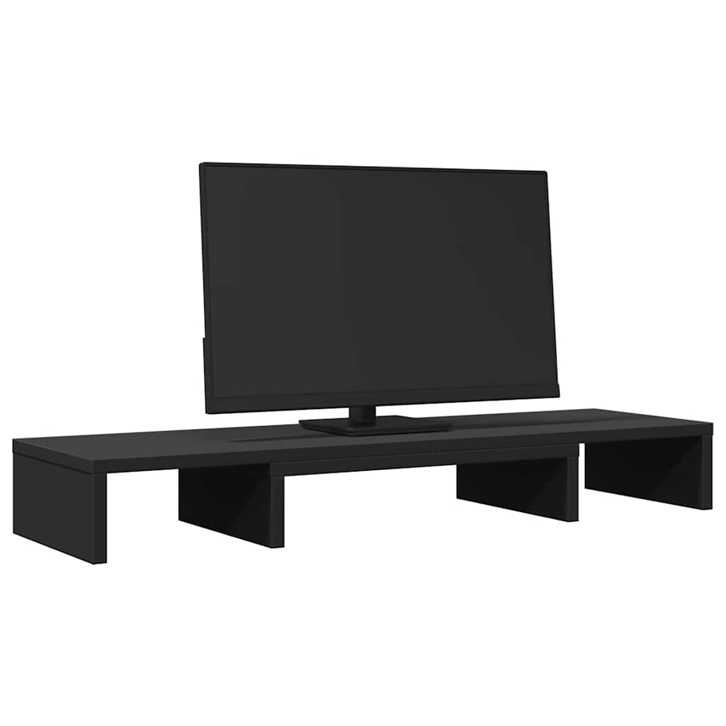 Monitor Stand Riser Adjustable Black 80x24x10.5 cm Engineered Wood