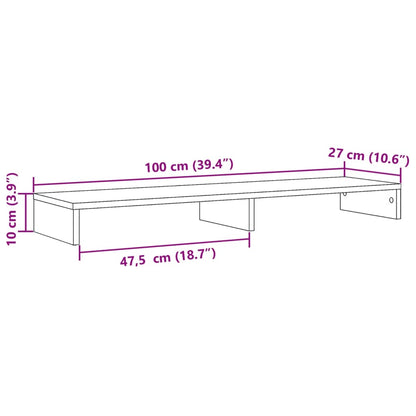 Monitor Stand Sonoma Oak 100x27x10 cm Engineered Wood