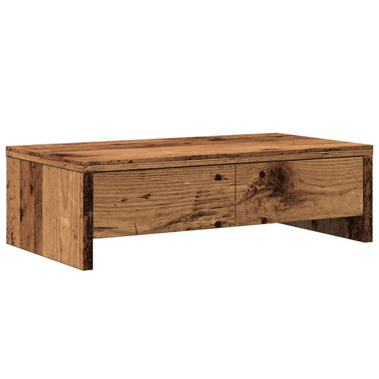 Monitor Stand with Drawers Old Wood 50x27x15 cm Engineered Wood