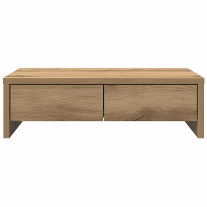Monitor Stand with Drawers Artisian Oak 50x27x15 cm Engineered Wood