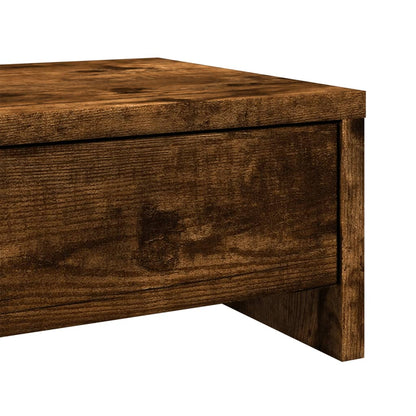 Monitor Stand with Drawers Smoked Oak 100x27x15 cm Engineered Wood