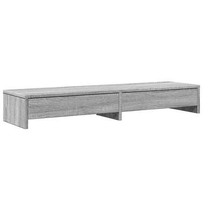 Monitor Stand with Drawers Grey Sonoma 100x27x15 cm Engineered Wood