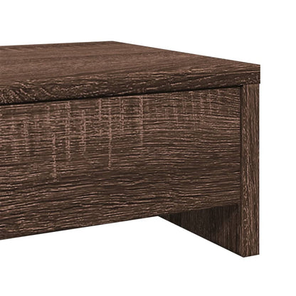 Monitor Stand with Drawers Brown Oak 100x27x15 cm Engineered Wood