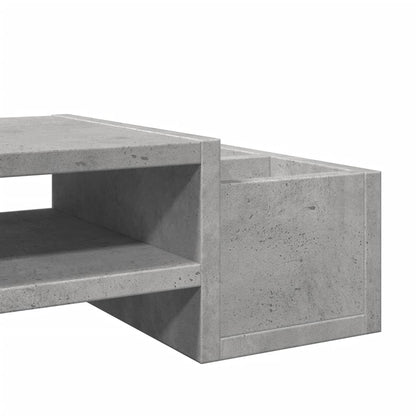 Monitor Stand with Storage Concrete Grey 100x27x15 cm Engineered Wood