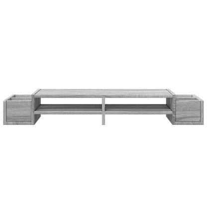 Monitor Stand with Storage Grey Sonoma 100x27x15 cm Engineered Wood