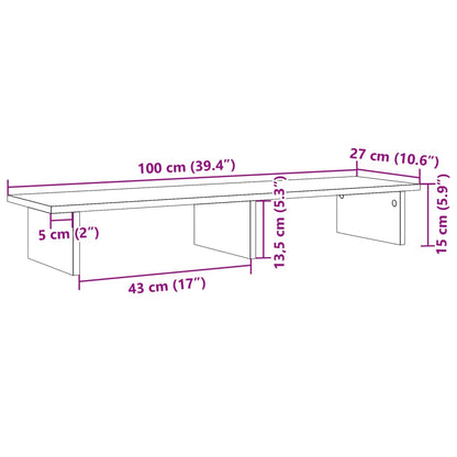 Monitor Stand Sonoma Oak 100x27x15 cm Engineered Wood