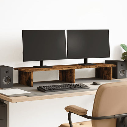 Monitor Stand Smoked Oak 100x27x15 cm Engineered Wood