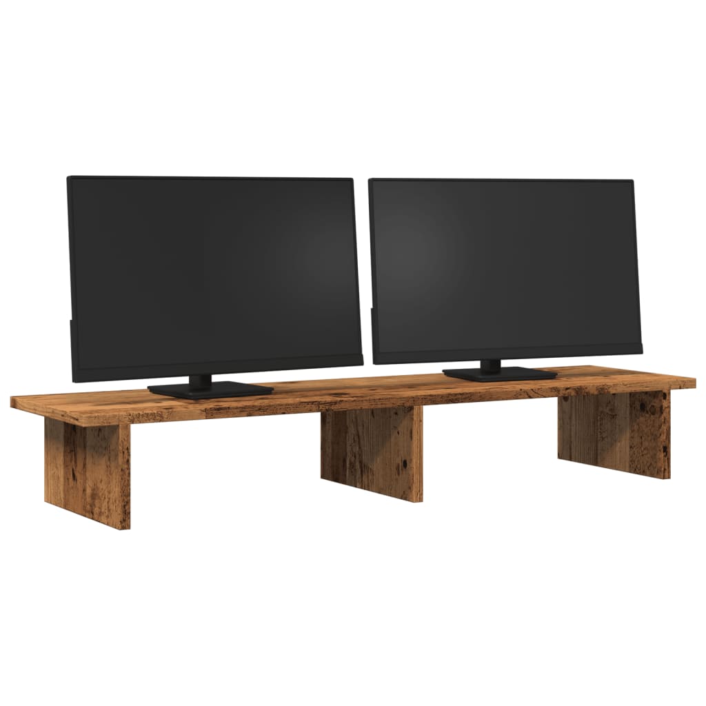 Monitor Stand Old Wood 100x27x15 cm Engineered Wood