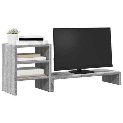 Monitor Stand with Desk Organiser Grey Sonoma Engineered Wood