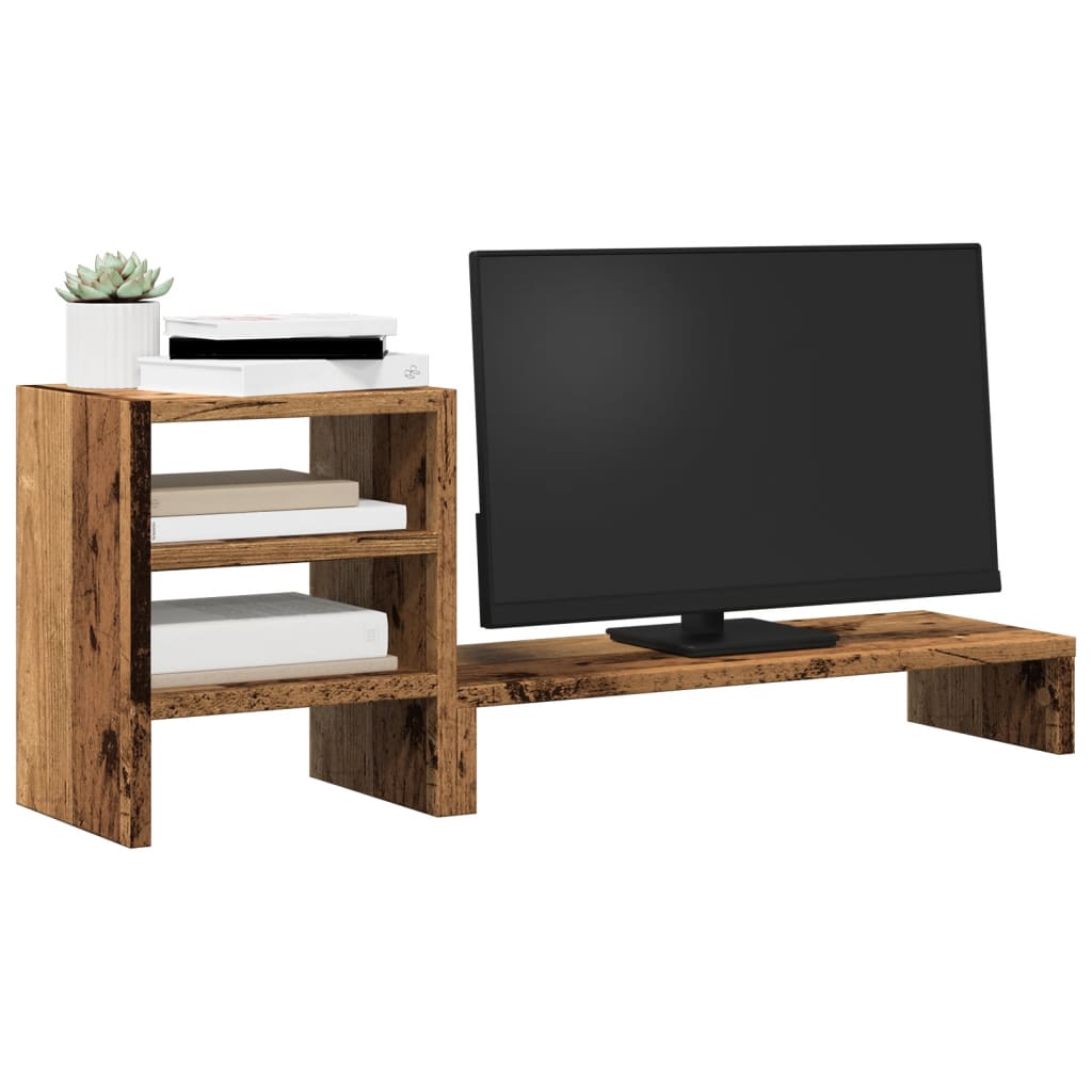Monitor Stand with Desk Organiser Old Wood Engineered Wood