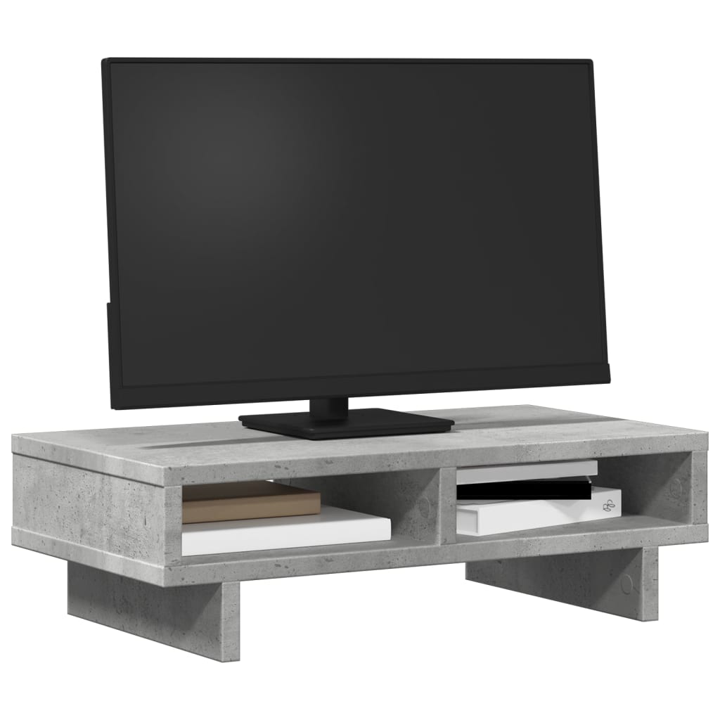 Monitor Stand Concrete Grey 50x27x15 cm Engineered Wood