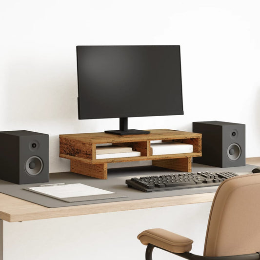 Monitor Stand Old Wood 50x27x15 cm Engineered Wood