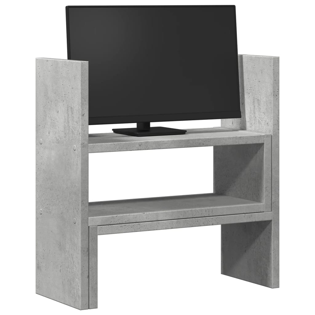 Desk Organiser Adjustable Concrete Grey 40x17x41 cm Engineered Wood