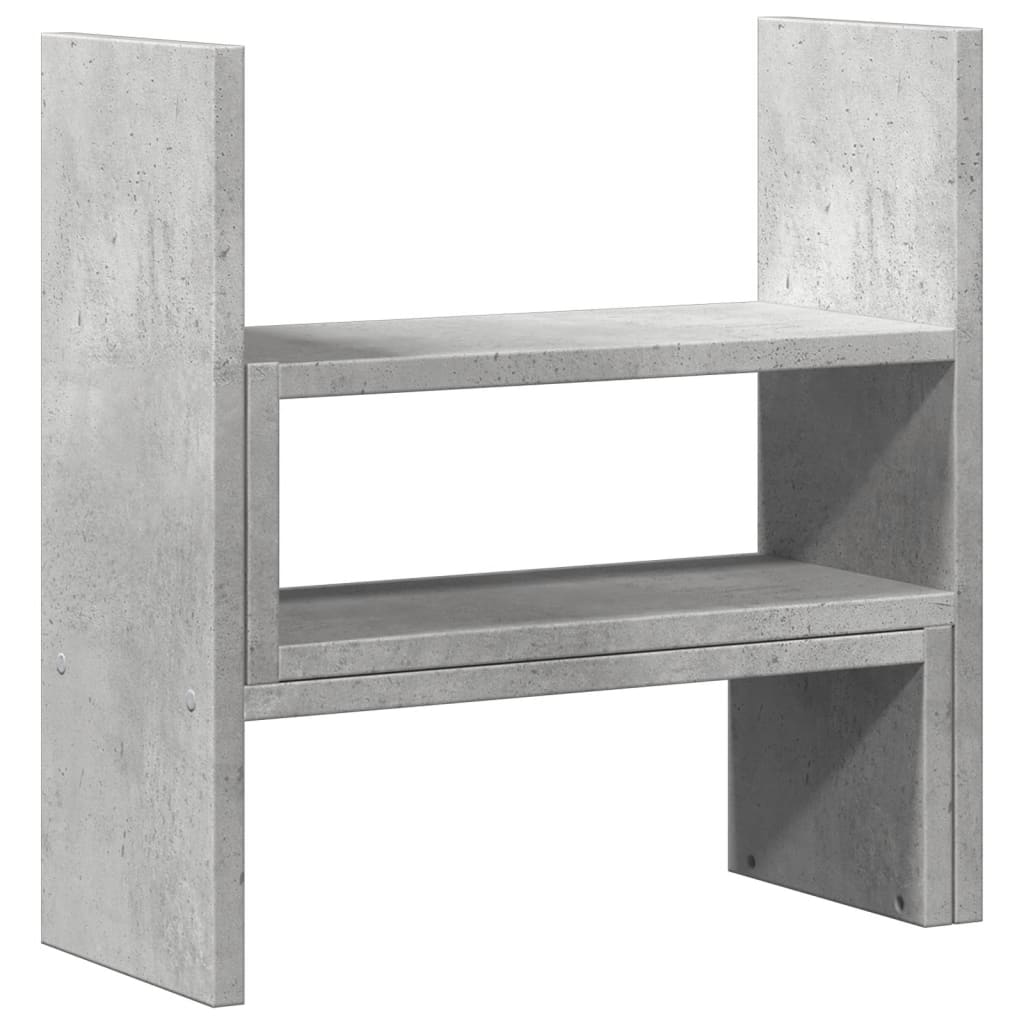 Desk Organiser Adjustable Concrete Grey 40x17x41 cm Engineered Wood