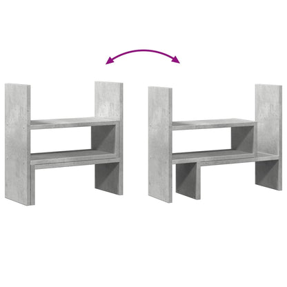 Desk Organiser Adjustable Concrete Grey 40x17x41 cm Engineered Wood
